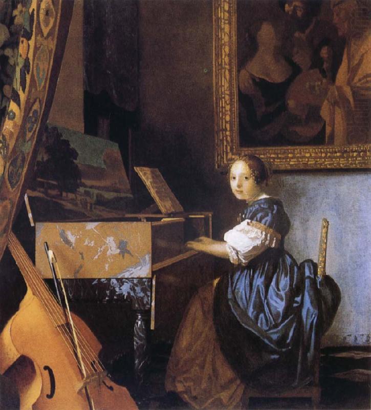 Young Woman Seated at a Virginal, Jan Vermeer